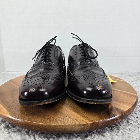 Florsheim Mens 9.5E Burgundy Leather Business Wingtip Brogue Oxford Dress Shoe main image 10
